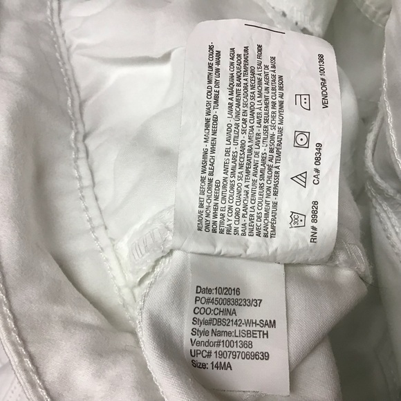 BANDOLINO women's  pants  sz 14. white - Picture 7 of 8